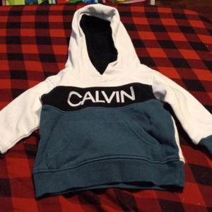 Whute black and green 12 month baby pull over Hoodie/jacket